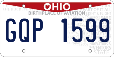 OH license plate GQP1599
