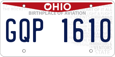 OH license plate GQP1610