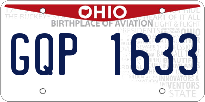OH license plate GQP1633