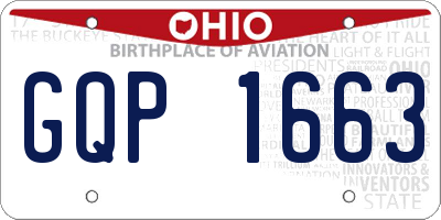 OH license plate GQP1663