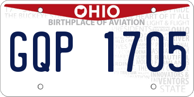 OH license plate GQP1705