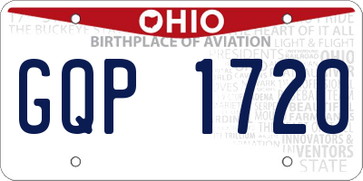 OH license plate GQP1720