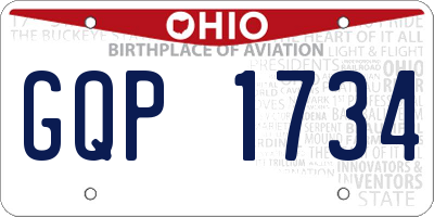 OH license plate GQP1734
