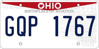 OH license plate GQP1767