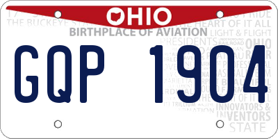 OH license plate GQP1904