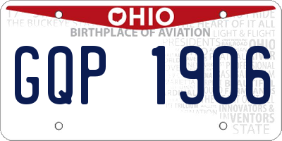 OH license plate GQP1906