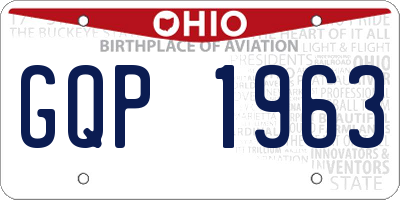 OH license plate GQP1963