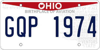 OH license plate GQP1974