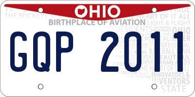 OH license plate GQP2011