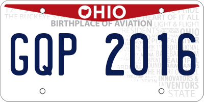 OH license plate GQP2016