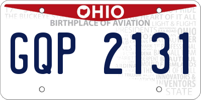 OH license plate GQP2131