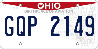 OH license plate GQP2149