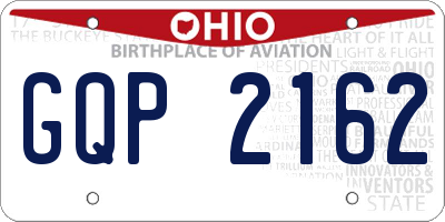OH license plate GQP2162