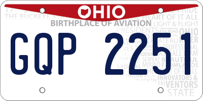 OH license plate GQP2251
