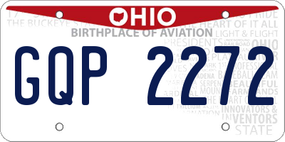 OH license plate GQP2272