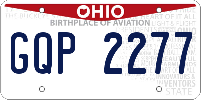 OH license plate GQP2277