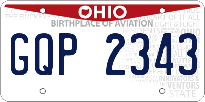 OH license plate GQP2343