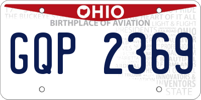 OH license plate GQP2369