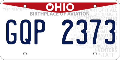 OH license plate GQP2373