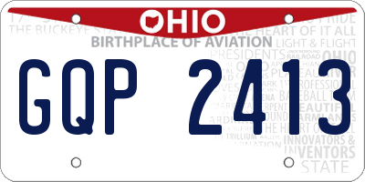 OH license plate GQP2413