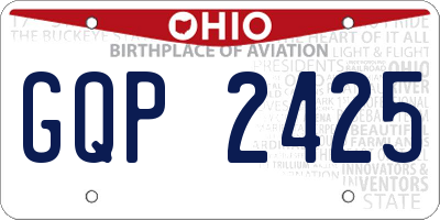 OH license plate GQP2425