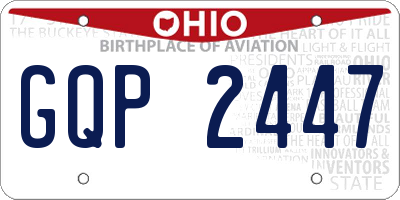 OH license plate GQP2447