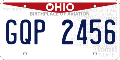 OH license plate GQP2456