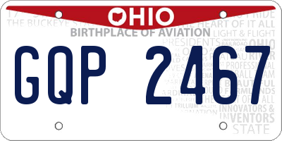 OH license plate GQP2467
