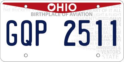 OH license plate GQP2511