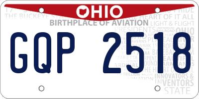 OH license plate GQP2518