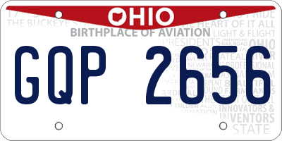 OH license plate GQP2656