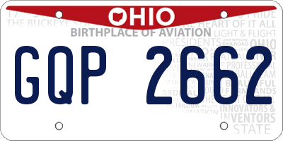 OH license plate GQP2662