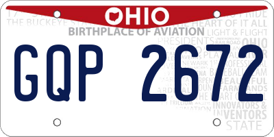 OH license plate GQP2672