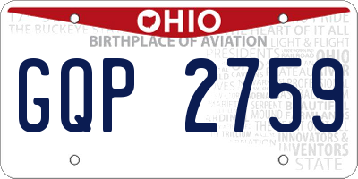 OH license plate GQP2759