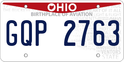 OH license plate GQP2763