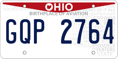 OH license plate GQP2764