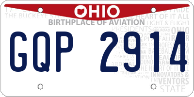 OH license plate GQP2914
