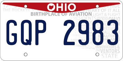 OH license plate GQP2983