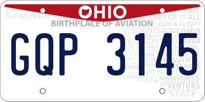 OH license plate GQP3145