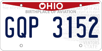 OH license plate GQP3152