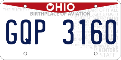OH license plate GQP3160