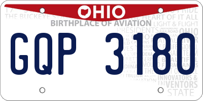 OH license plate GQP3180