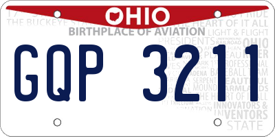 OH license plate GQP3211
