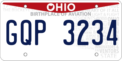 OH license plate GQP3234