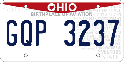 OH license plate GQP3237