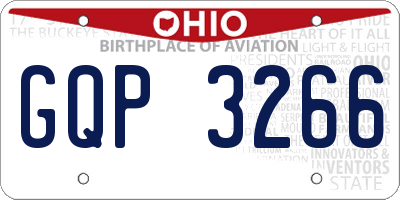 OH license plate GQP3266