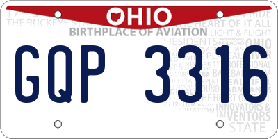 OH license plate GQP3316