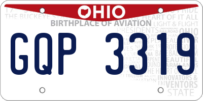 OH license plate GQP3319