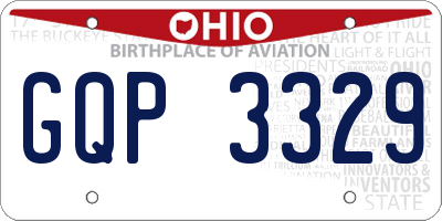 OH license plate GQP3329