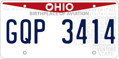OH license plate GQP3414